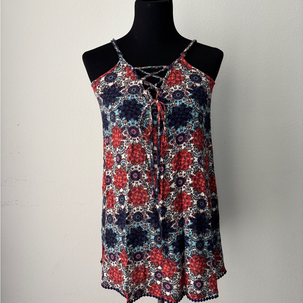 Wallflower Multicolor Floral Medallion Print Mini Dress